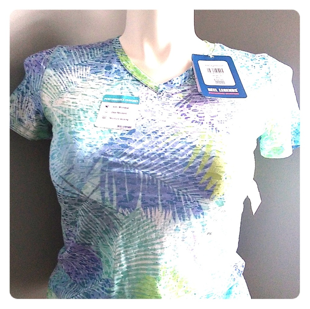 Reel Legend v neck tee performance Odor Resistance
